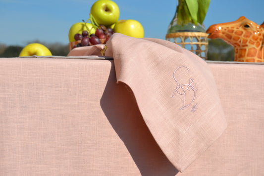 Dusty pink premium linen napkin