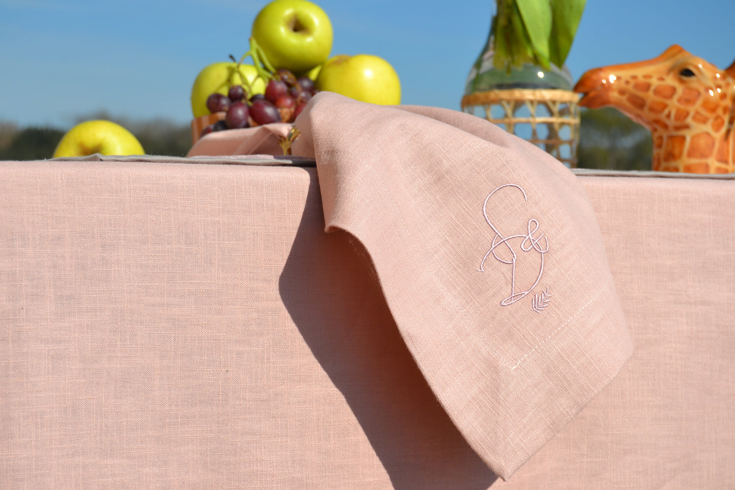 Dusty pink premium linen napkin